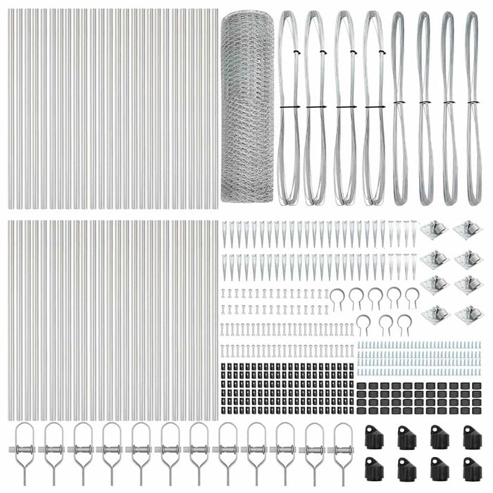 Recinzione con pali. Argento 0.4 x 100 m 3353433
