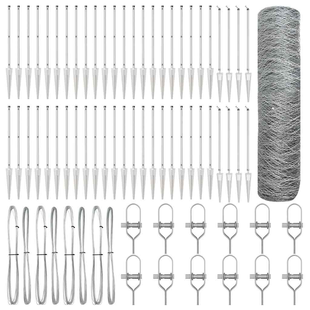 Recinzione con pali. Argento 0.4 x 100 m 3353434