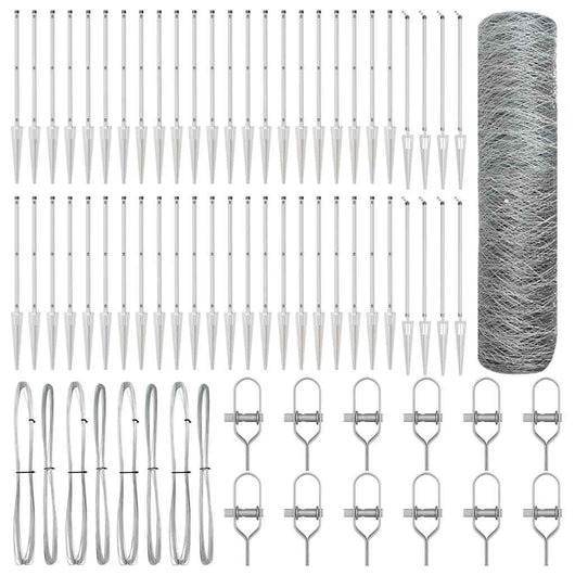 Recinzione con pali. Argento 0.4 x 100 m 3353434
