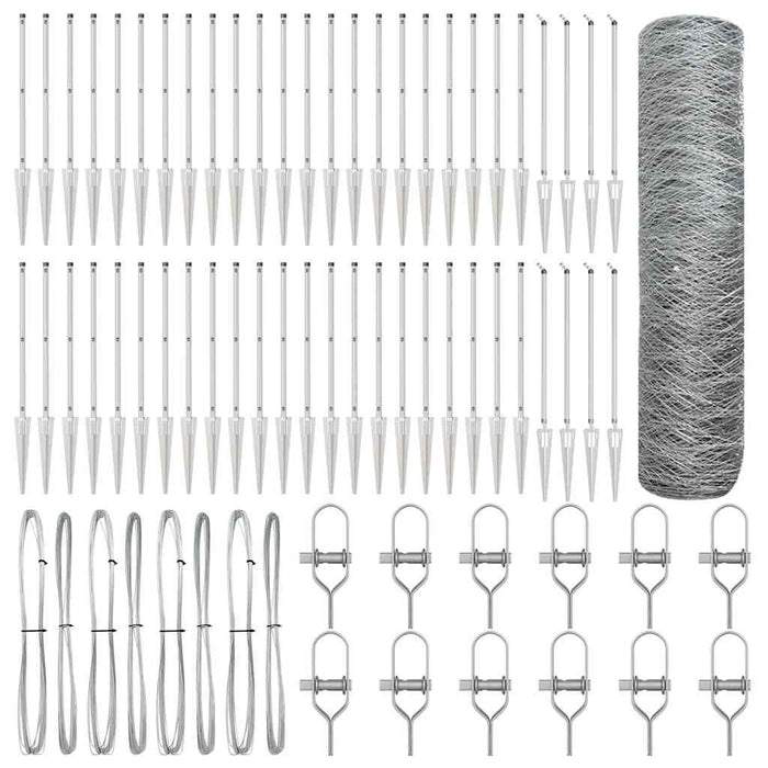 Recinzione con pali. Argento 0.4 x 100 m 3353434