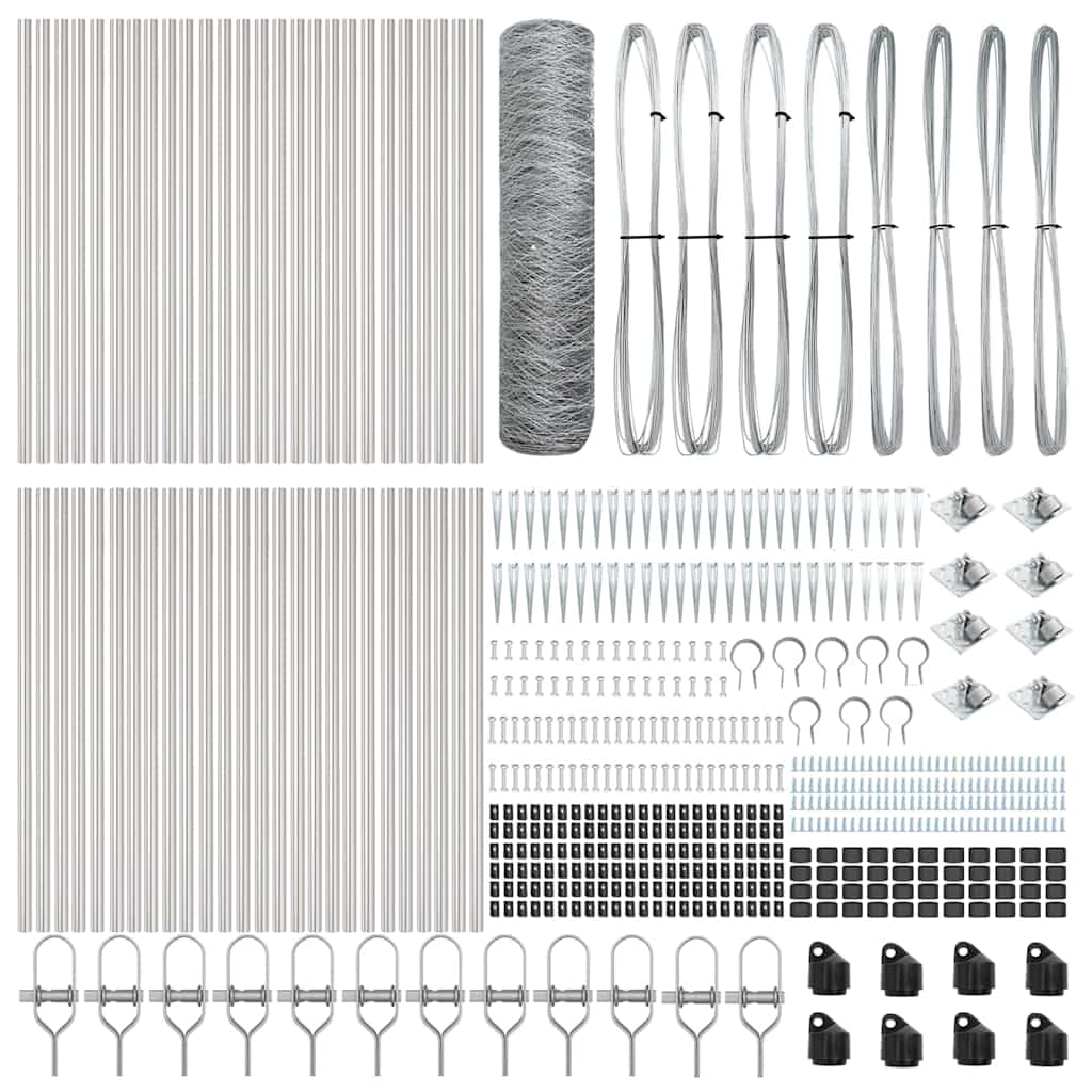Recinzione con pali. Argento 0.4 x 100 m 3353434