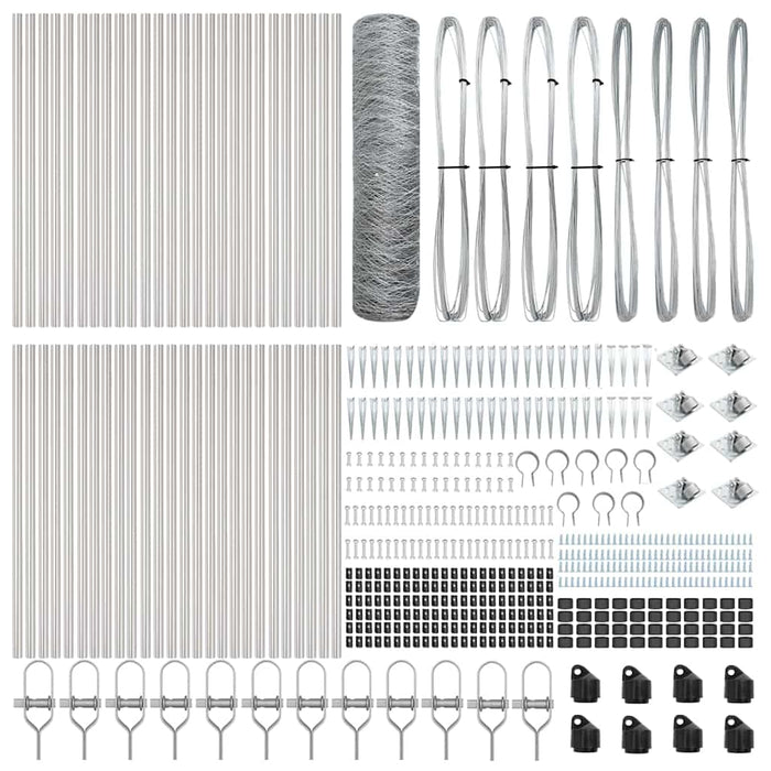 Recinzione con pali. Argento 0.4 x 100 m 3353434