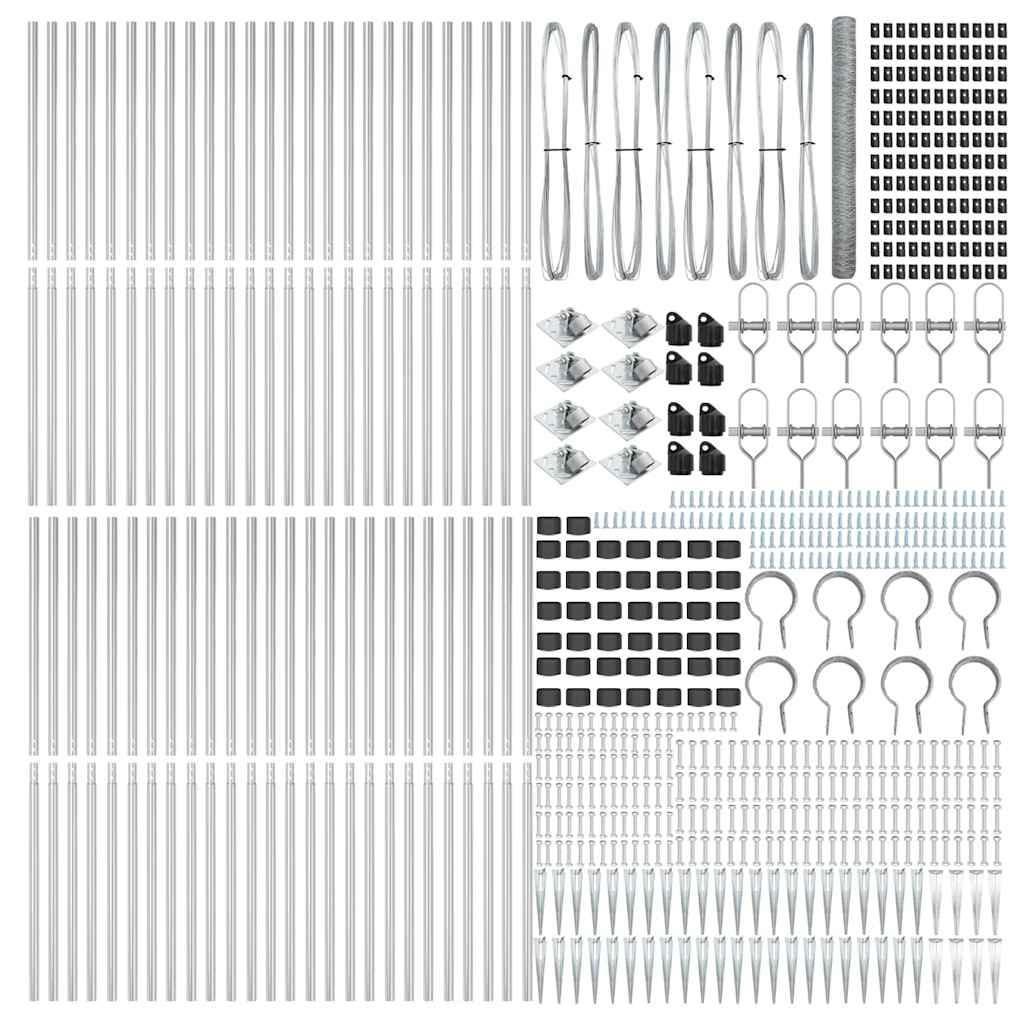 Recinzione con pali. Argento 1.6 x 100 m 3353463
