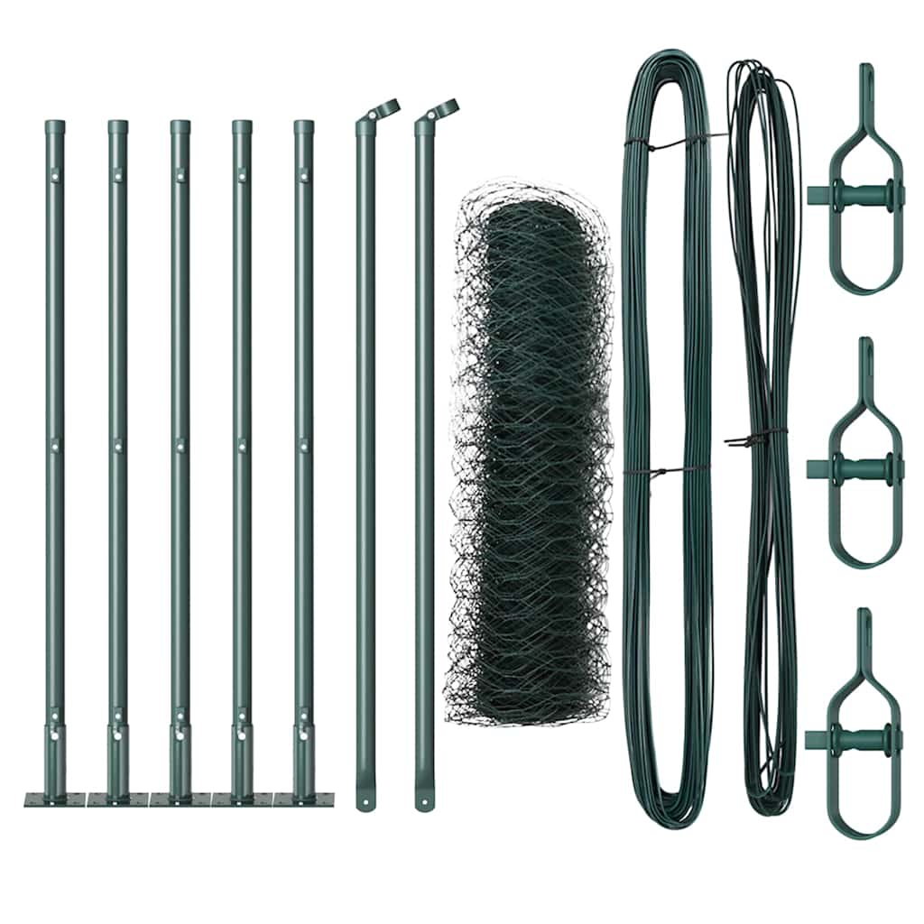 Recinzione con pali. Verde 0.4 x 10 m Acciaio rivestito in PVC 3353466