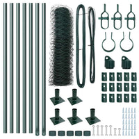 Recinzione con pali. Verde 0.4 x 10 m Acciaio rivestito in PVC 3353466