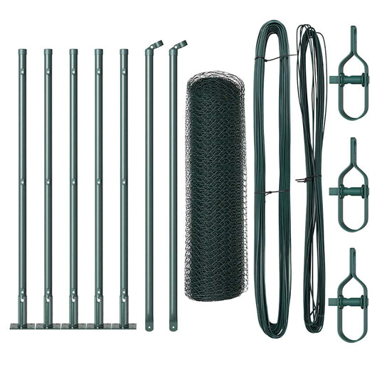 Recinzione con pali. Verde 0.6 x 10 m Acciaio rivestito in PVC 3353473