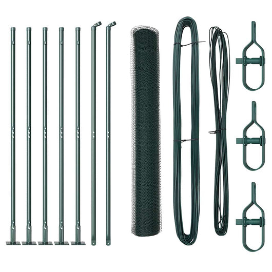 Recinzione con pali. Verde 0.8 x 10 m Acciaio rivestito in PVC 3353477