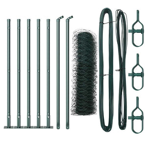 Recinzione con pali. Verde 0.8 x 10 m Acciaio rivestito in PVC 3353478