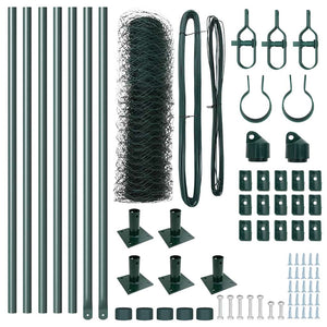 Recinzione con pali. Verde 0.8 x 10 m Acciaio rivestito in PVC 3353478