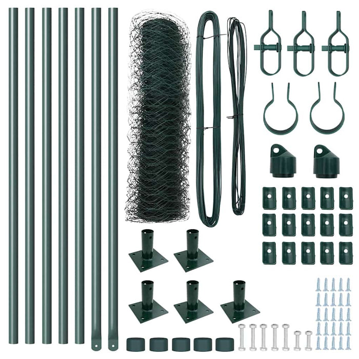 Recinzione con pali. Verde 0.8 x 10 m Acciaio rivestito in PVC 3353478