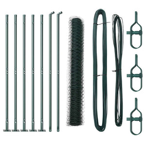 Recinzione con pali. Verde 0.8 x 10 m Acciaio rivestito in PVC 3353479