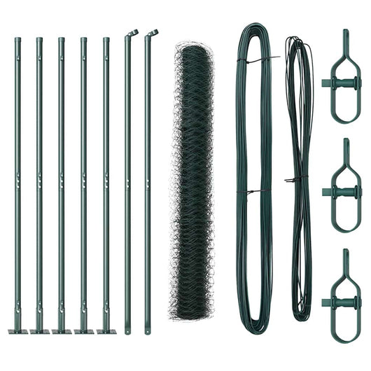 Recinzione con pali. Verde 0.8 x 10 m Acciaio rivestito in PVC 3353479