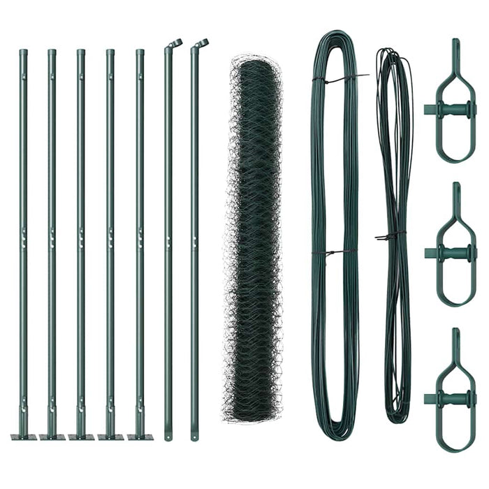 Recinzione con pali. Verde 0.8 x 10 m Acciaio rivestito in PVC 3353479