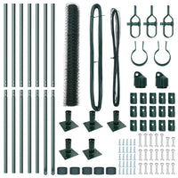 Recinzione con pali. Verde 1 x 10 m Acciaio rivestito in PVC 3353483