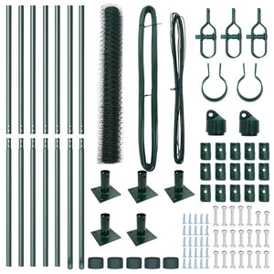 Recinzione con pali. Verde 1 x 10 m Acciaio rivestito in PVC 3353483