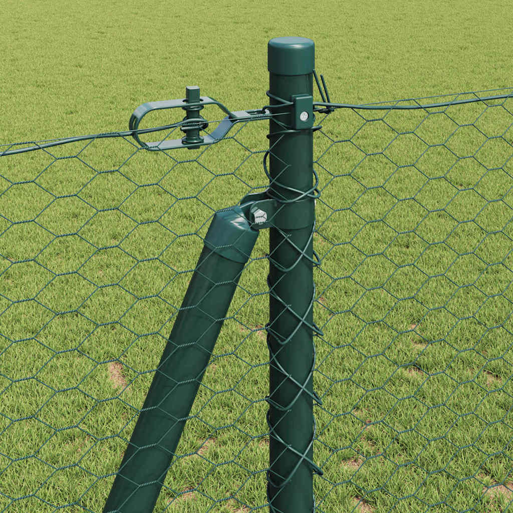 Recinzione con pali. Verde 1.2 x 10 m Acciaio rivestito in PVC 3353485