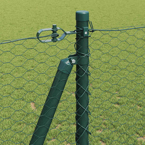 Recinzione con pali. Verde 1.2 x 10 m Acciaio rivestito in PVC 3353485