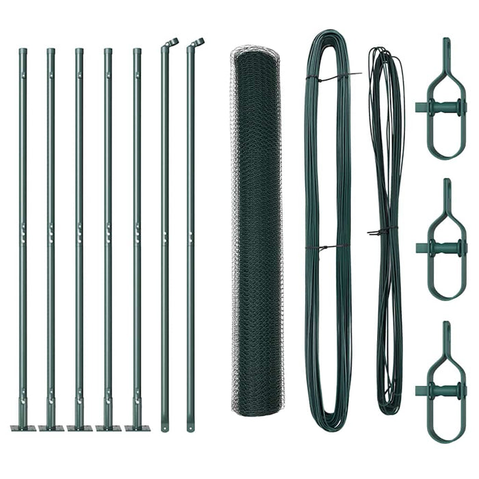 Recinzione con pali. Verde 1.2 x 10 m Acciaio rivestito in PVC 3353485