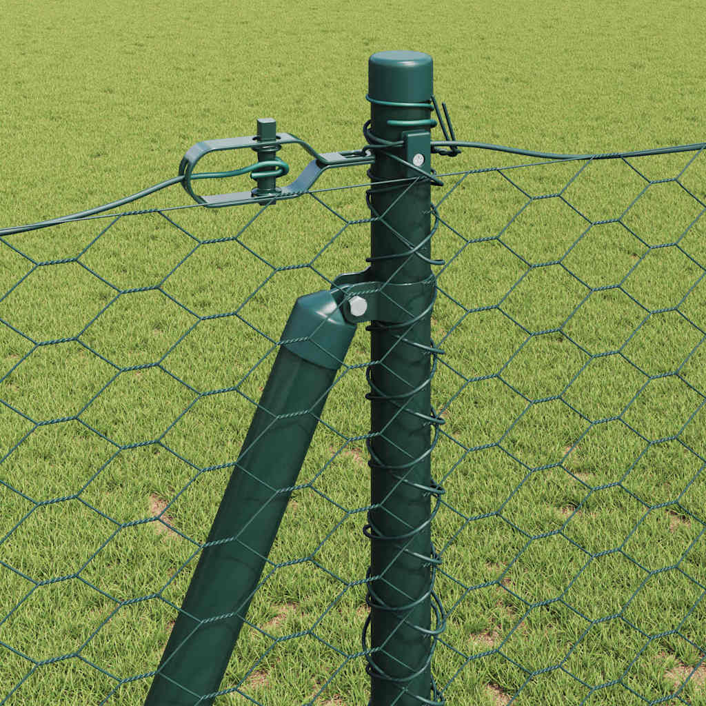 Recinzione con pali. Verde 1.2 x 10 m Acciaio rivestito in PVC 3353486