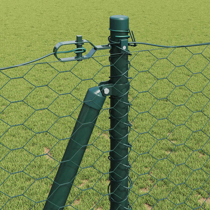 Recinzione con pali. Verde 1.2 x 10 m Acciaio rivestito in PVC 3353486