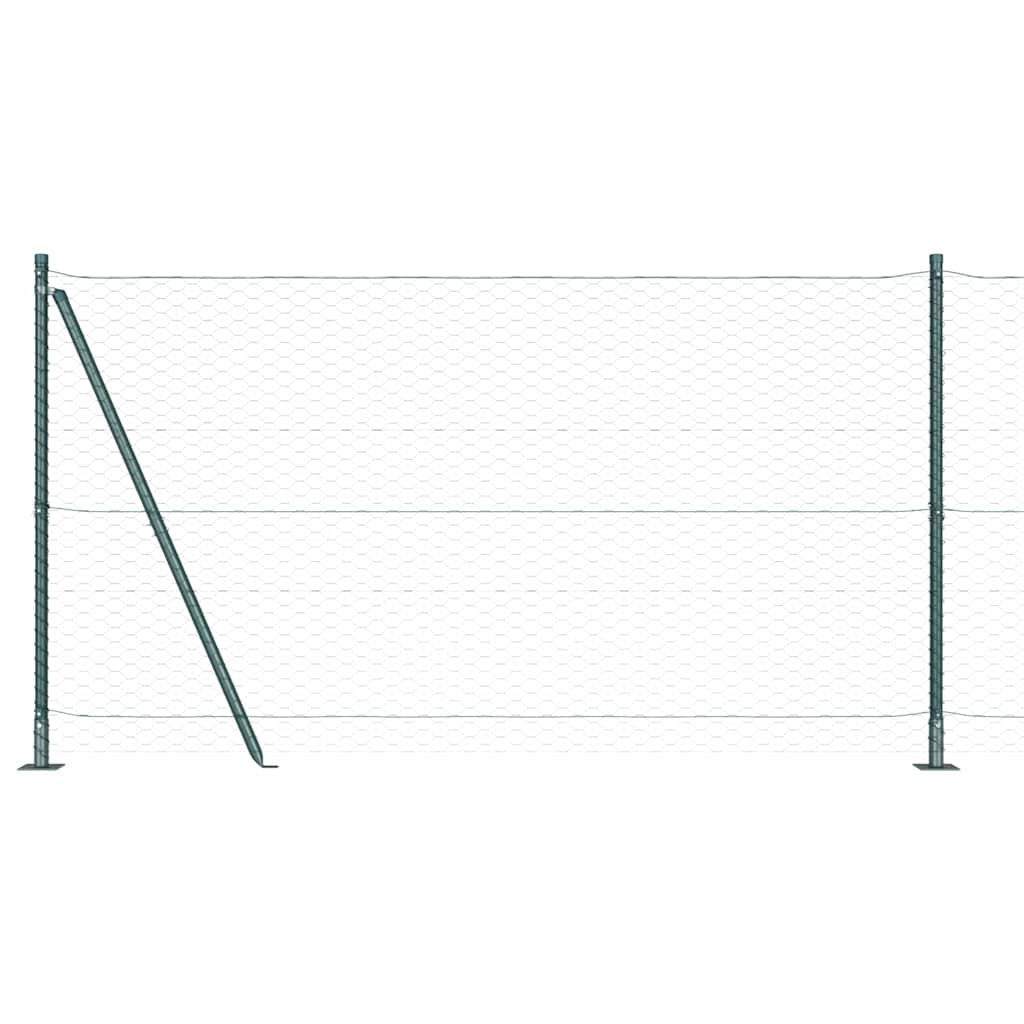 Recinzione con pali. Verde 1.2 x 10 m Acciaio rivestito in PVC 3353486