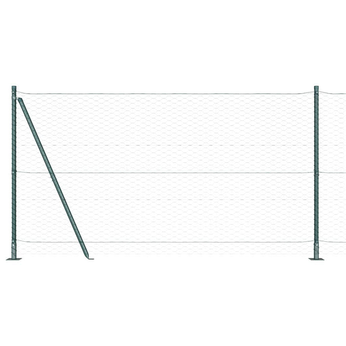 Recinzione con pali. Verde 1.2 x 10 m Acciaio rivestito in PVC 3353486