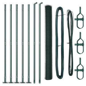 Recinzione con pali. Verde 1.4 x 10 m Acciaio rivestito in PVC 3353488