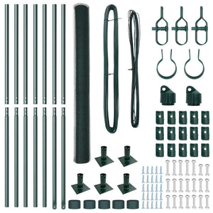 Recinzione con pali. Verde 1.4 x 10 m Acciaio rivestito in PVC 3353488