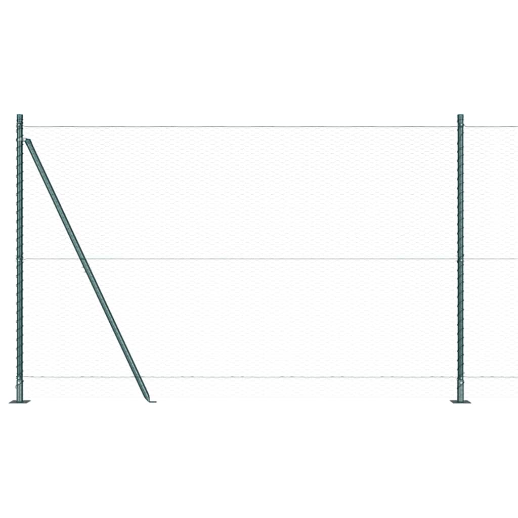 Recinzione con pali. Verde 1.5 x 10 m Acciaio rivestito in PVC 3353493