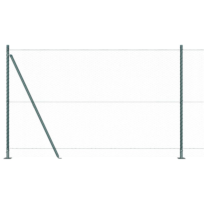 Recinzione con pali. Verde 1.5 x 10 m Acciaio rivestito in PVC 3353493