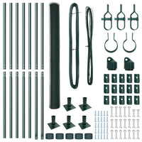 Recinzione con pali. Verde 1.5 x 10 m Acciaio rivestito in PVC 3353493