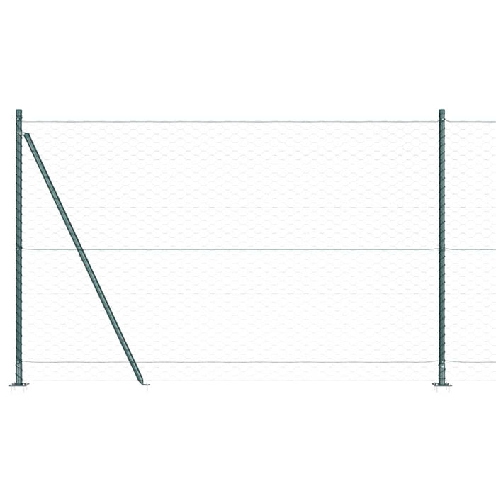 Recinzione con pali. Verde 1.6 x 10 m Acciaio rivestito in PVC 3353499