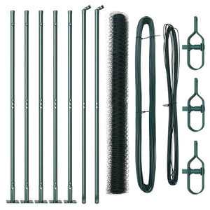 Recinzione con pali. Verde 1.6 x 10 m Acciaio rivestito in PVC 3353499
