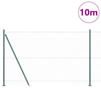 Recinzione con pali. Verde 1.6 x 10 m Acciaio rivestito in PVC 3353499