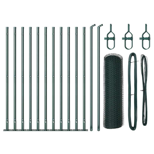 Recinzione con pali. Verde 0.4 x 25 m Acciaio rivestito in PVC 3353501