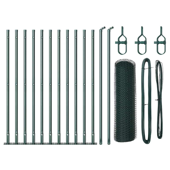 Recinzione con pali. Verde 0.4 x 25 m Acciaio rivestito in PVC 3353501