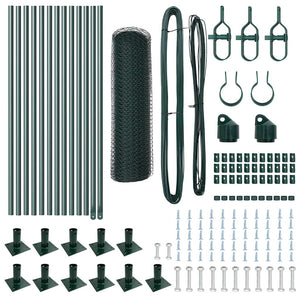 Recinzione con pali. Verde 0.5 x 25 m Acciaio rivestito in PVC 3353504