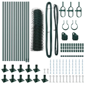 Recinzione con pali. Verde 0.5 x 25 m Acciaio rivestito in PVC 3353506