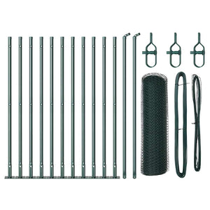 Recinzione con pali. Verde 0.6 x 25 m Acciaio rivestito in PVC 3353509