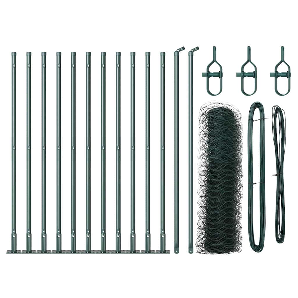 Recinzione con pali. Verde 0.6 x 25 m Acciaio rivestito in PVC 3353510