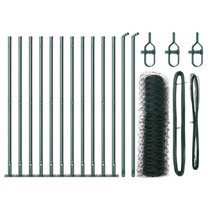 Recinzione con pali. Verde 0.6 x 25 m Acciaio rivestito in PVC 3353510