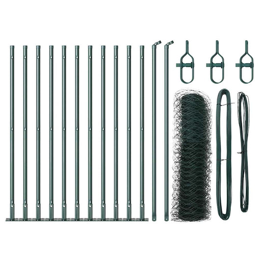 Recinzione con pali. Verde 0.6 x 25 m Acciaio rivestito in PVC 3353510