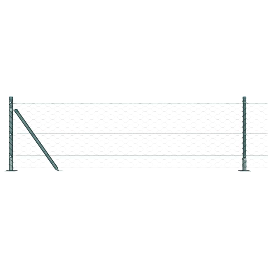 Recinzione con pali. Verde 0.6 x 25 m Acciaio rivestito in PVC 3353511