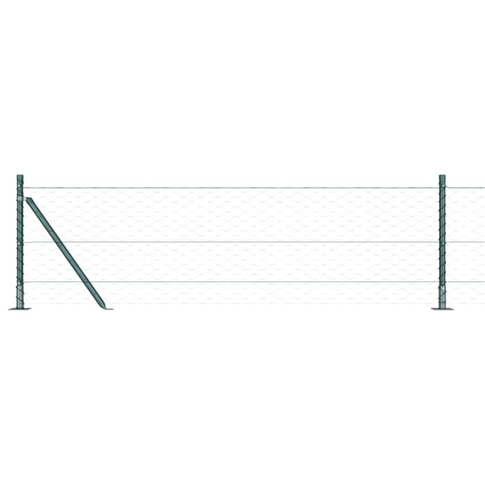 Recinzione con pali. Verde 0.6 x 25 m Acciaio rivestito in PVC 3353511