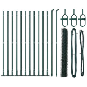 Recinzione con pali. Verde 0.8 x 25 m Acciaio rivestito in PVC 3353514