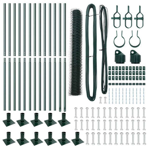 Recinzione con pali. Verde 1 x 25 m Acciaio rivestito in PVC 3353518