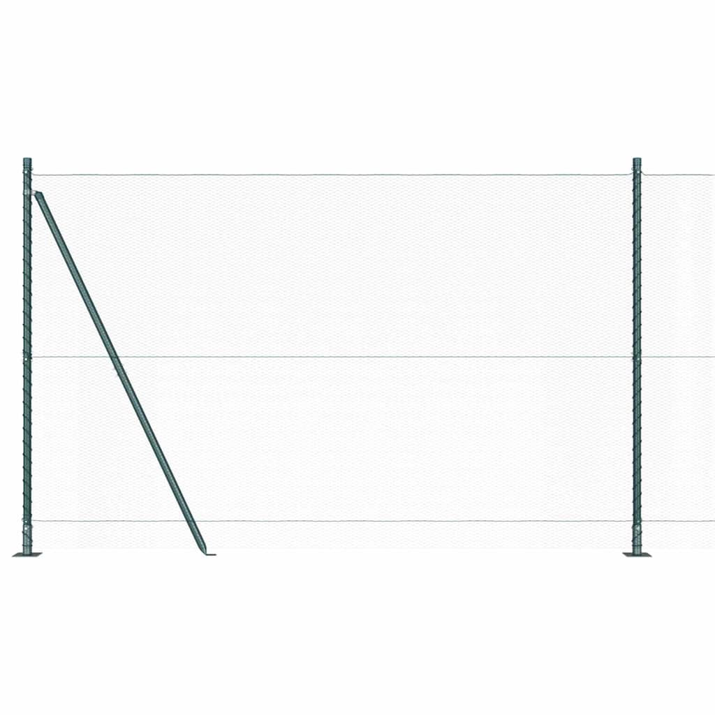 Recinzione con pali. Verde 1.6 x 25 m Acciaio rivestito in PVC 3353532