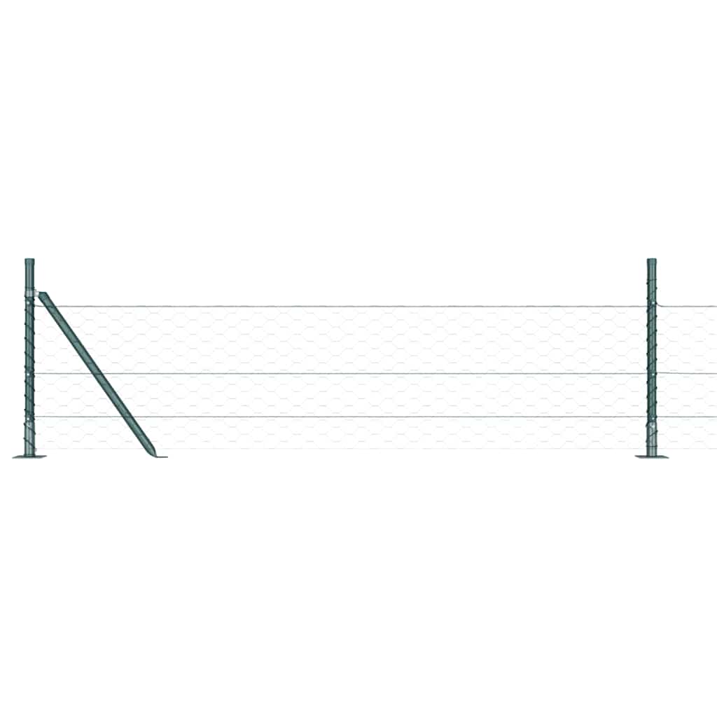 Recinzione con pali. Verde 0.4 x 50 m Acciaio rivestito in PVC 3353539