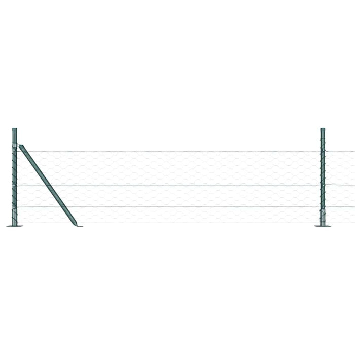 Recinzione con pali. Verde 0.4 x 50 m Acciaio rivestito in PVC 3353539