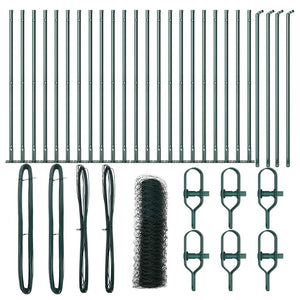 Recinzione con pali. Verde 0.4 x 50 m Acciaio rivestito in PVC 3353539